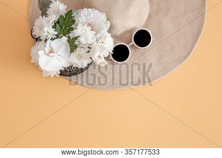 Summer Stylish Background With Summer Accessories.summer Concept