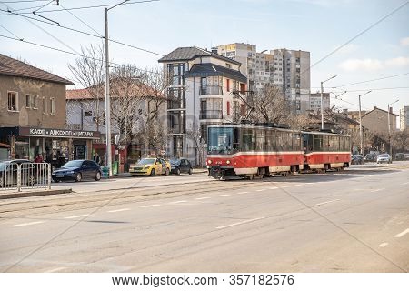 Sofie - February 29, 2020: Street Of The Capital Of Bulgaria