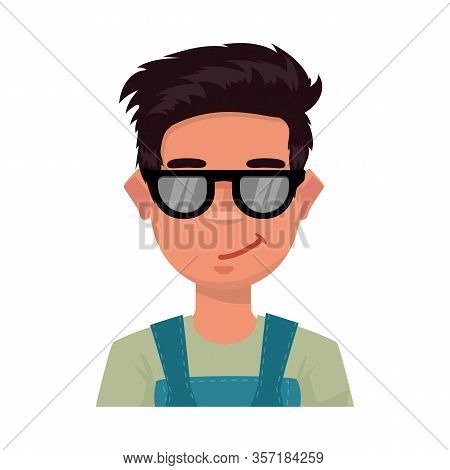Vector Design Of Guy And Contempt Logo. Set Of Guy And Glasses Vector Icon For Stock.