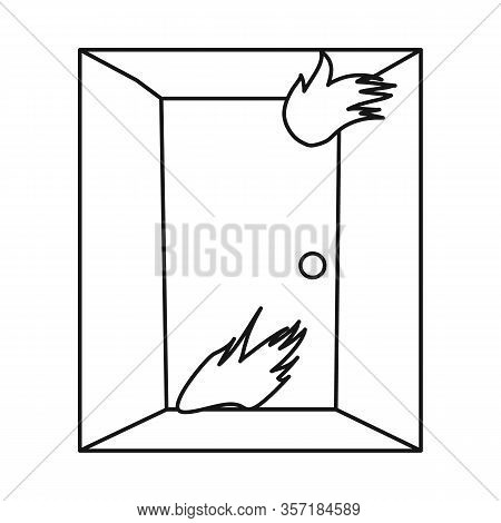 Isolated Object Of Door And Flame Sign. Collection Of Door And Exit Vector Icon For Stock.