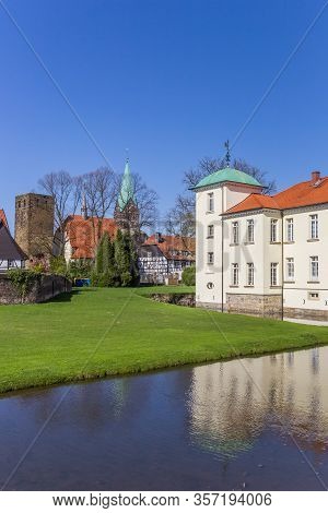 Towers Of The Castle And Church In The Old Village Of Westerholt, Germany