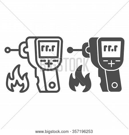Infrared Thermometer Line And Solid Icon. Non-contact Heat Measure Sensor Device Symbol, Outline Sty