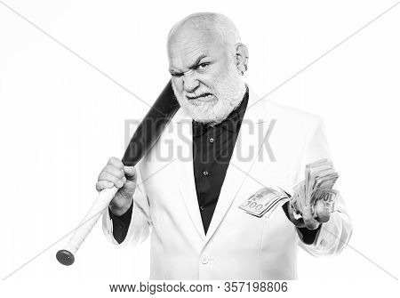 Richness Wellbeing. Successful Businessman. Brutal Business Life. Racket And Raiding. Kingpin Concep
