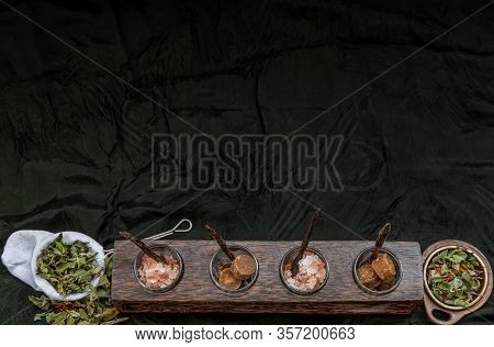 Thai Herbal Plant And Healthy Drinks Concept. Panoramic Banner Background With Copy Space For Design