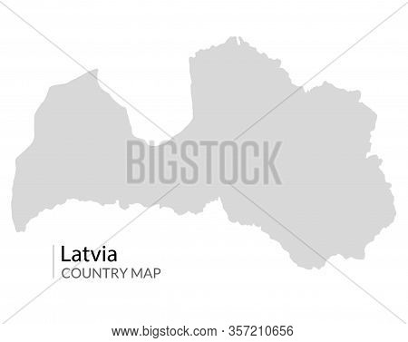 Latvia Vector Map Contour. Europe Latvian Baltic Region Country Map