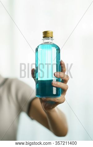 Hand With Isopropyl Alcohol For Corona Virus Or Covid-19 Protection.