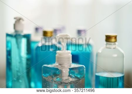 Sanitizer Gel And Isopropyl Alcohol For Corona Virus Or Covid-19 Protection.