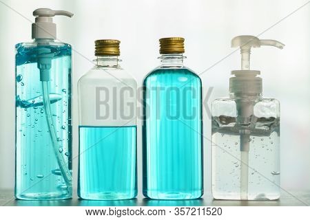 Sanitizer Gel And Isopropyl Alcohol For Corona Virus Or Covid-19 Protection.