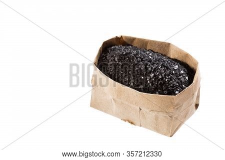 Natural Black Salt Of Hawaii On White Background