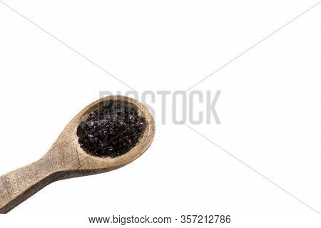 Natural Black Salt Of Hawaii On White Background