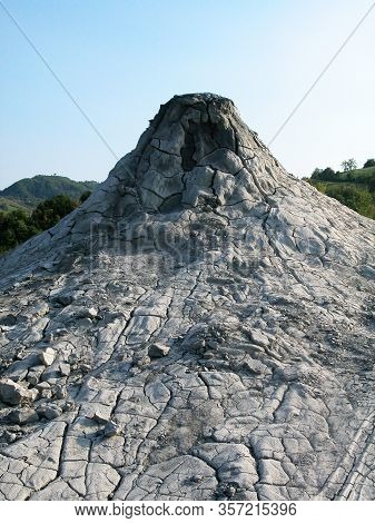 Mud Volcano In The Natural Reserve Park Of Salse Di Nirano. Fiorano, Italy. The Salse Are Gaseous Hy
