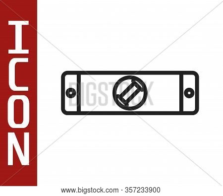 Black Line Construction Bubble Level Icon Isolated On White Background. Waterpas, Measuring Instrume