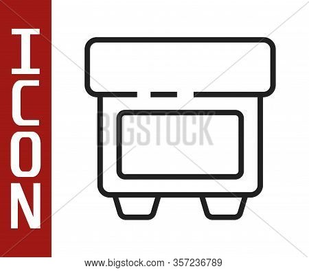 Black Line Fuse Of Electrical Protection Component Icon Isolated On White Background. Melting Breaki