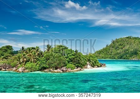 Overlook of Seychelles landscape at Mahe island