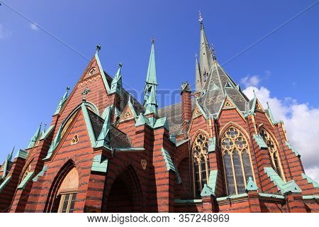 Gothenburg City In Sweden. Olivedal District Landmark - Oscar Fredriks Kyrka (oscar Fredrik Church).