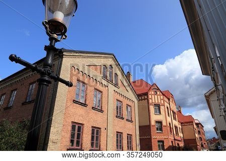 Gothenburg City In Sweden. Haga District Brick Architecture.