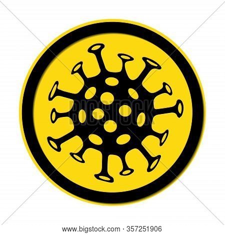 Coronavirus Bacteria Cell Icon, 2019-ncov Novel Coronavirus Bacteria. No Infection And Stop Coronavi