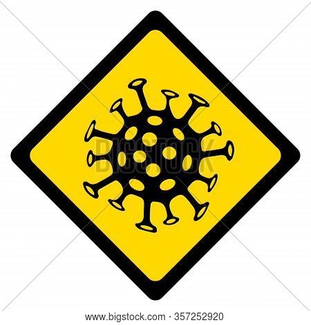 Coronavirus Bacteria Cell Icon, 2019-ncov Novel Coronavirus Bacteria. No Infection And Stop Coronavi