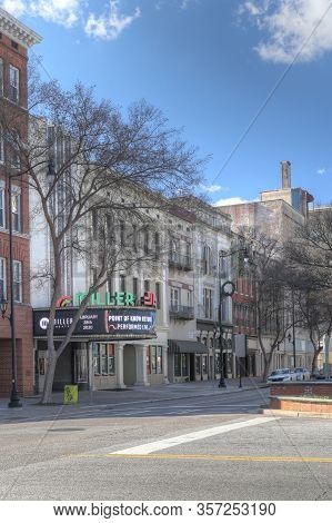 Augusta, Georgia/united States- January 7: A Vertical Of Miller Theater In Augusta, Georgia. A Forme