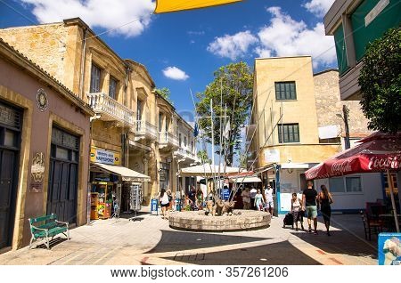 Nicosia, Cyprus - September 24, 2017: The Ledra Street Border Passport Control Checkpoint And Civil 