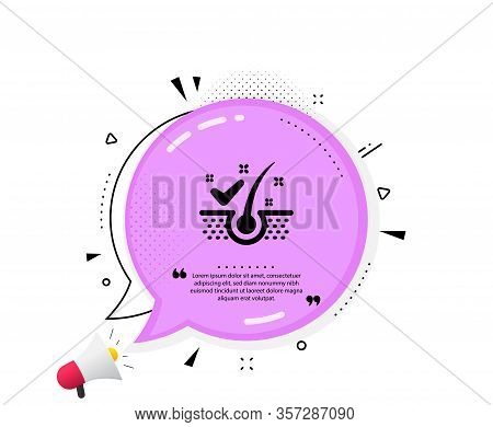 Anti-dandruff Flakes Icon. Quote Speech Bubble. Dandruff Shampoo Sign. Clean Hair Symbol. Quotation 