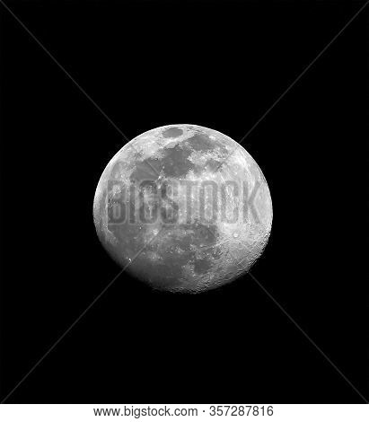 The Beautiful Full Moon In The Black Night