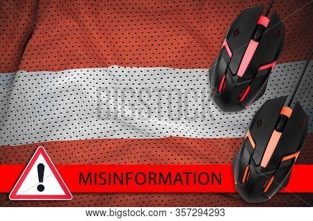 Austria Flag And Two Computer Mouses. Misinformation During Coronavirus Or 2019-ncov Virus Concept