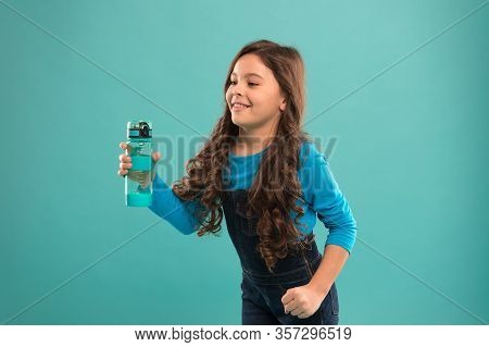 Beautiful Girl With Water In Hands. Staying Refreshed. Cleansing And Moisturizing Concept. Beauty An