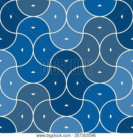 Ogee Drop Ornament. Maroccan Scales Mosaic Tiles. Scallop Motif. Oriental Traditional Pattern. Arabe