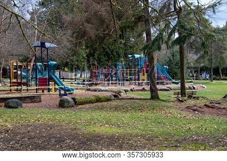Playground Temporarily Closed Due Curb The Spread Of Covid-19.　　vancouver  Bc  Canada
March 23rd　202