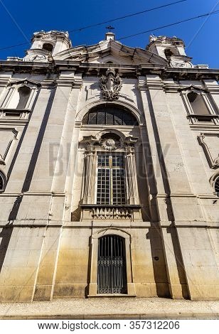 Facade Of The Church Of St Francis Of Paola, Built In 1753 To The Catholic Order Of Minima, In Lisbo