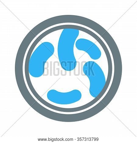 Bacteria Under Magnifying Glass Isolated Icon, Microbes Examination