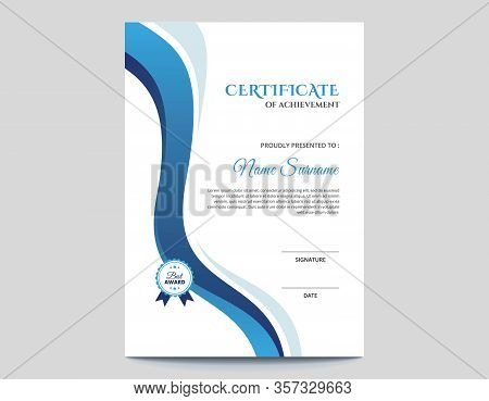- Vertical Blue Waves Certificate Design || Vector Blue Waves Background
- A4 Certificate With 3 Mm 