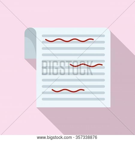 Paper Proofread Icon. Flat Illustration Of Paper Proofread Vector Icon For Web Design