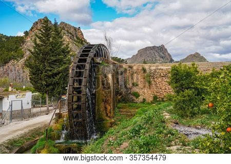 Ancient Arabic Mill, Water Noria At Abaran Village In Murcia Region Spain Europe