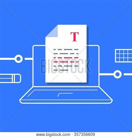 Writing A Document, Text Editing, Sheet On Computer, Article Text Improvement, Storytelling Or Copyw