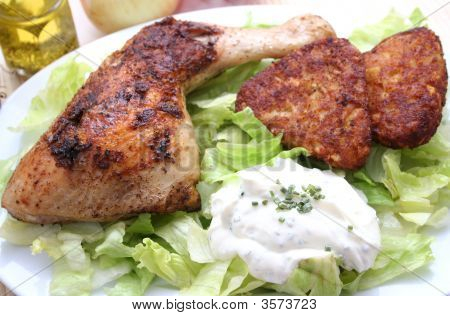 Kyckling och sallad
