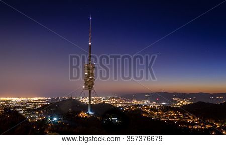 The Collserola Tower The Barcelona At Night
