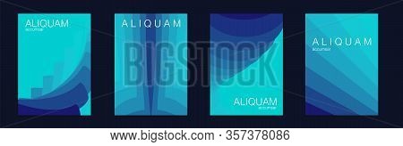 Business Background. Classic Blue And Indigo Fluid Minimal Designs. Abstract Vector Template. Vintag