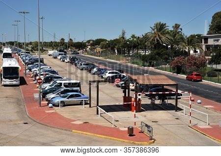 Matalascanas, Spain - July 10, 2011:car Parking In The Resort Town Of Matalascanas