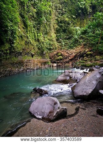 Beautiful stream in a rainforest in Costa Rica