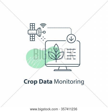 Satellite Crop Monitoring, Smart Automation System, Modern Agriculture Technology, Agritech Concept,