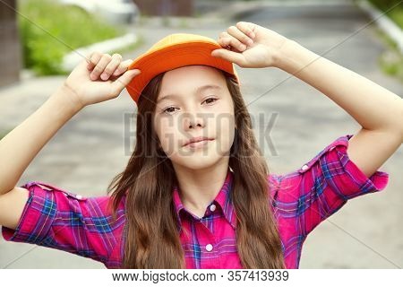 Beautiful Teenage Girl Outdoors. Youth Lifestyle. Portrait Of Adolescent In The City.