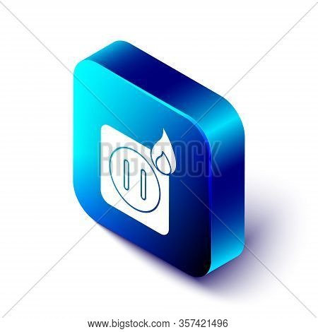 Isometric Electric Wiring Of Socket In Fire Icon Isolated On White Background. Electrical Safety Con
