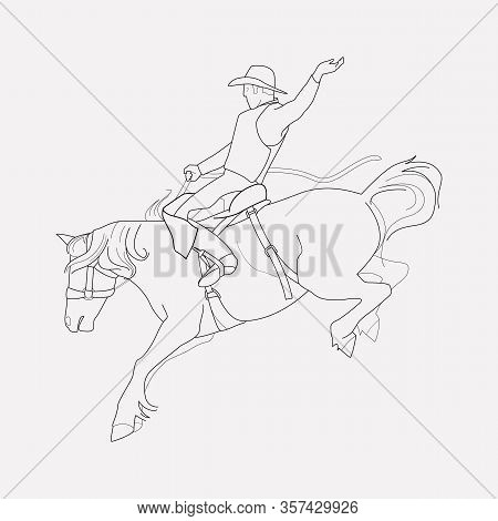 Rodeo Icon Line Element. Vector Illustration Of Rodeo Icon Line Isolated On Clean Background For You