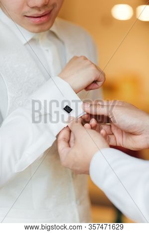 Details. Preparations For The Wedding. Wedding Morning Groom. Grooms Morning Preparation, Handsome G