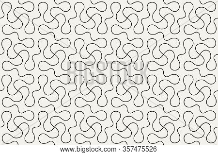 Geometric Seamless Pattern. Vector Background With Abstract Line Texture. Neutral Monochrome Wallpap