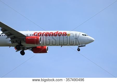 Amsterdam, The Netherlands - July 21st 2019: Ph-cdh Corendon Dutch Airlines Boeing 737-800 On Final 