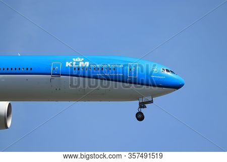 Amsterdam, The Netherlands - June, 1st 2019: Ph-bvr Klm Royal Dutch Airlines Boeing 777-306(er) Fina