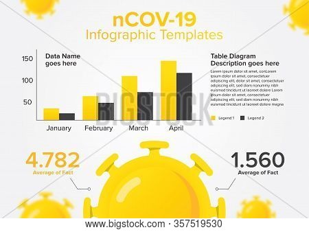 Infographics Templates Of Coronavirus On Yellow Vector